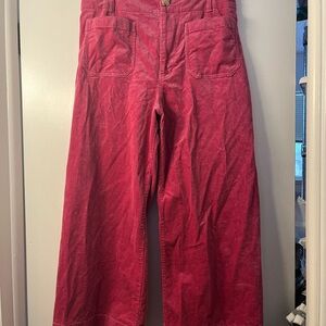 MAEVE Anthropologie Raspberry Pink Wide-Leg Crop Pant sz 31 The Colette